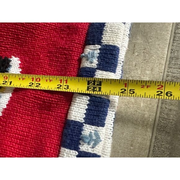 Quacker Factory Nautical Knit Sweater button Cardigan Red L lighthouse boat - Picture 5 of 13